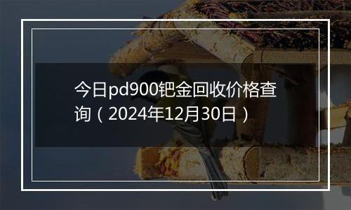 今日pd900钯金回收价格查询(2024年12月30日)