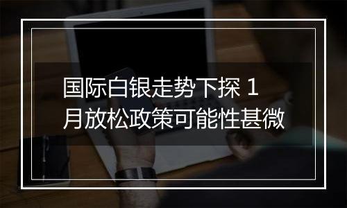 国际白银走势下探 1月放松政策可能性甚微