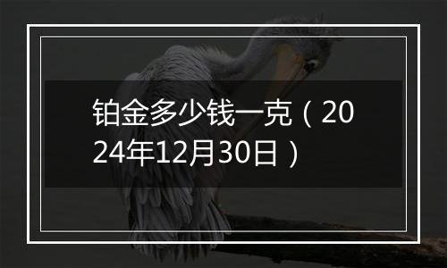 铂金多少钱一克(2024年12月30日)