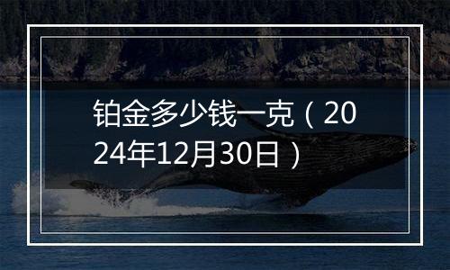 铂金多少钱一克(2024年12月30日)