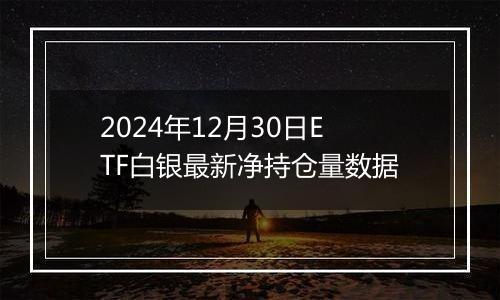 2024年12月30日ETF白银最新净持仓量数据