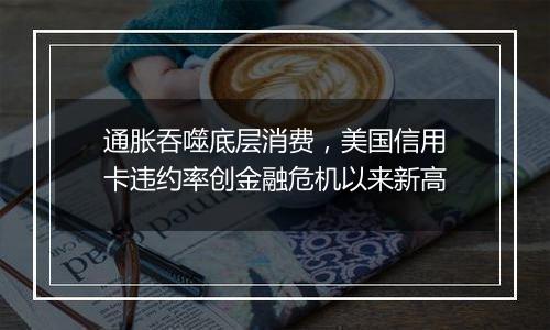 通胀吞噬底层消费,美国信用卡违约率创金融危机以来新高