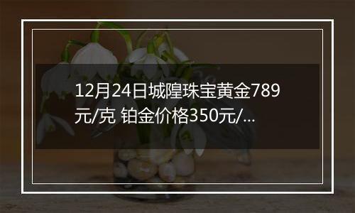 12月24日城隍珠宝黄金789元/克 铂金价格350元/克