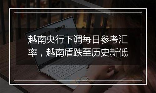 越南央行下调每日参考汇率,越南盾跌至历史新低