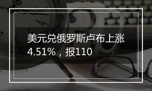 美元兑俄罗斯卢布上涨4.51%,报110