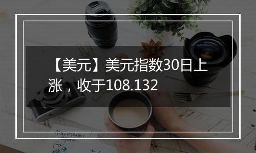 【美元】美元指数30日上涨,收于108.132