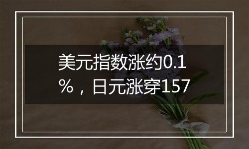 美元指数涨约0.1%,日元涨穿157