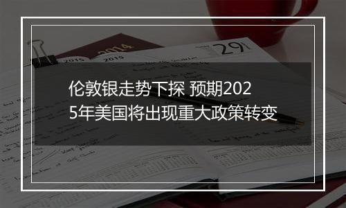 伦敦银走势下探 预期2025年美国将出现重大政策转变