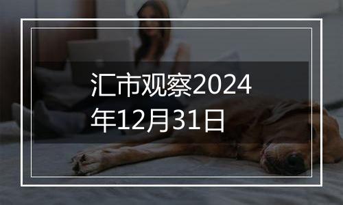 汇市观察2024年12月31日