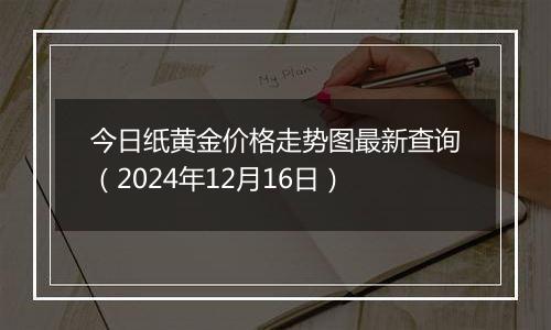 今日纸黄金价格走势图最新查询(2024年12月16日)