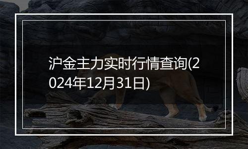 沪金主力实时行情查询(2024年12月31日)