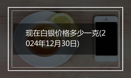 现在白银价格多少一克(2024年12月30日)