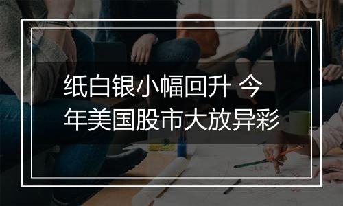 纸白银小幅回升 今年美国股市大放异彩