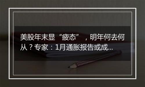 美股年末显“疲态”,明年何去何从?专家:1月通胀报告或成关键!