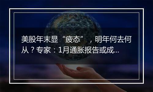 美股年末显“疲态”,明年何去何从?专家:1月通胀报告或成关键!