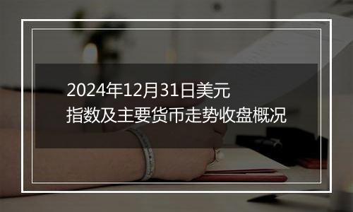 2024年12月31日美元指数及主要货币走势收盘概况
