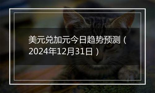 美元兑加元今日趋势预测(2024年12月31日)