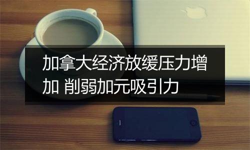 加拿大经济放缓压力增加 削弱加元吸引力