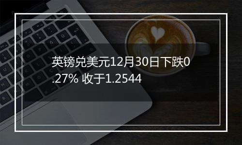 英镑兑美元12月30日下跌0.27% 收于1.2544