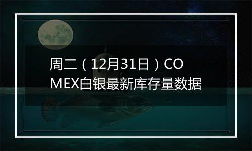 周二(12月31日)COMEX白银最新库存量数据