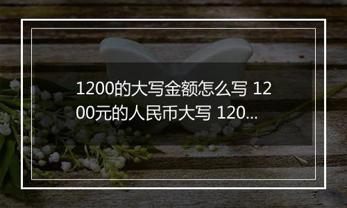 1200的大写金额怎么写 1200元的人民币大写 1200元的数字大写