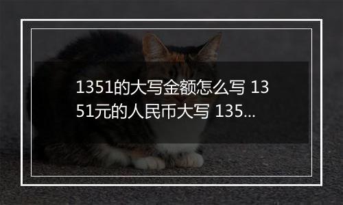 1351的大写金额怎么写 1351元的人民币大写 1351元的数字大写