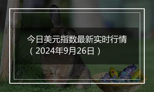 今日美元指数最新实时行情(2024年9月26日)